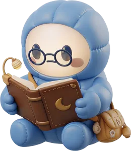 めがねをかけて本を読むホシ