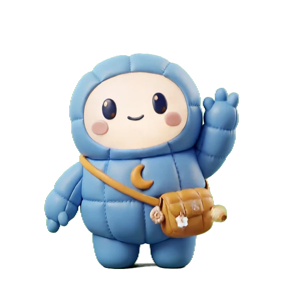 Hoshi, the star spirit from Mukashi, waving hello